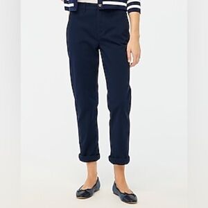 J Crew Factory Petite‎ high-rise girlfriend chino pant in Navy size 4P NWT AD217